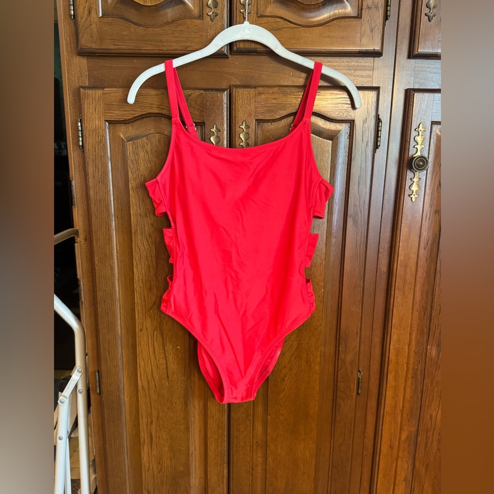 Shade & Shore One Piece Red Swimsuit With Cutouts - Worn Once!